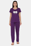 Coucou Printed Pyjama Set - Bright Violet — thumbnail 6